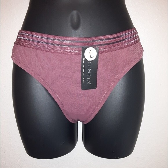 Youmita Deco Rose Large Semi-Sheer Bralette & Mesh Thong NWT - Picture 3 of 13